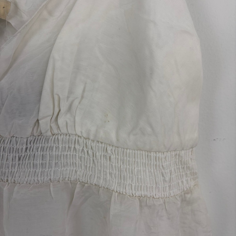 Y2K Forever 21 Babydoll Top White Embroidered Floral Camisole Romantic Large - Picture 4 of 12